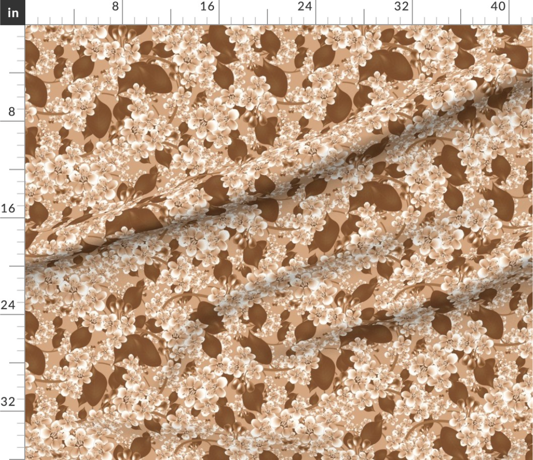 Cherry Blossoms pattern designed by marta rusin for fashion fabrics store