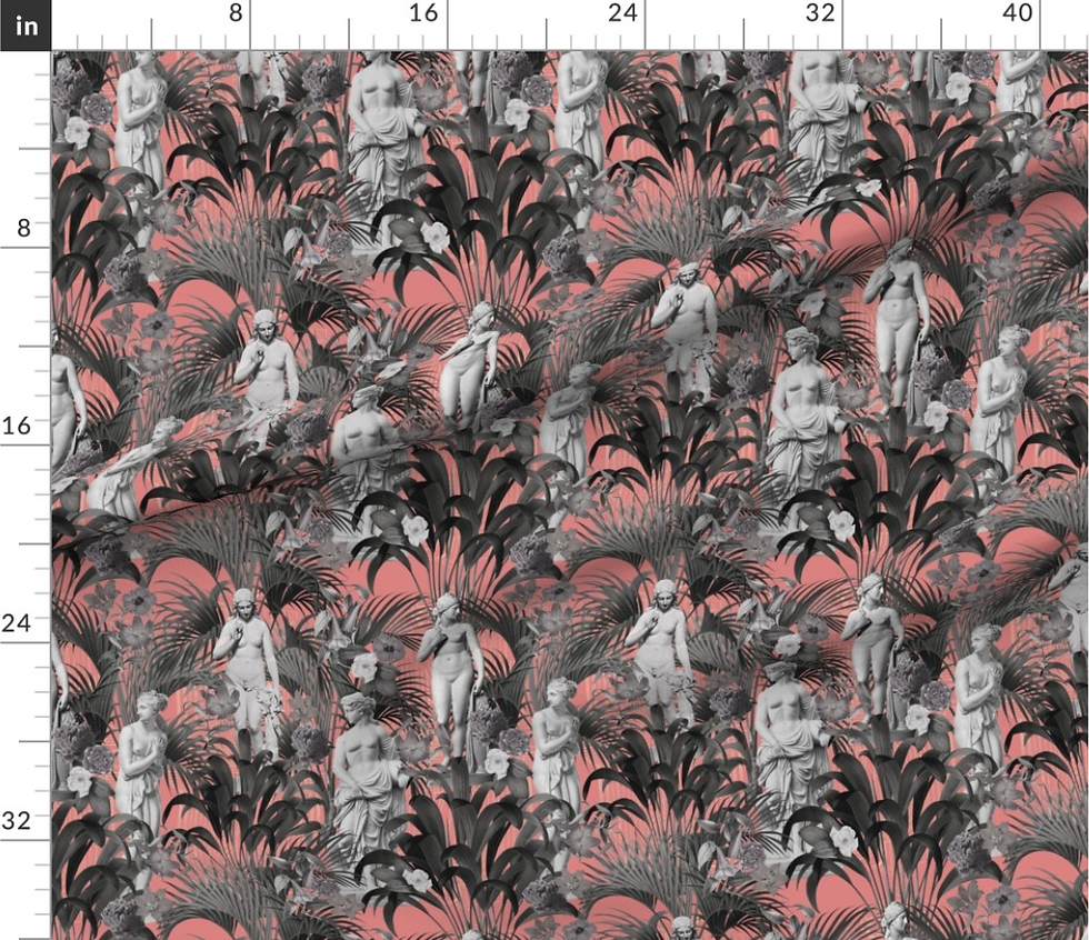 Thumbnail: Statues print designed by marta rusin for fashion fabrics store