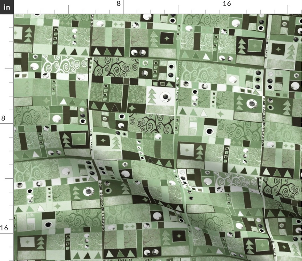 Thumbnail: Klimtesque pattern, abstract variation, designed by marta rusin for fashion fabrics store