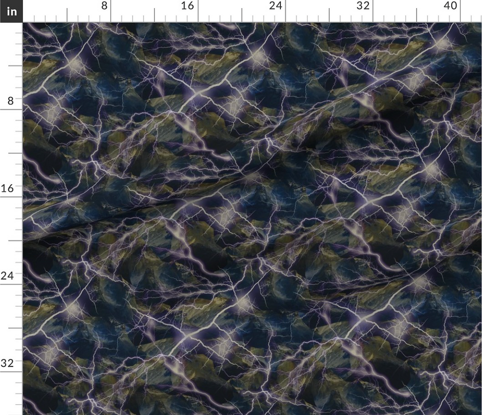 Thumbnail: Lightning pattern designed by marta rusin for fashion fabrics store