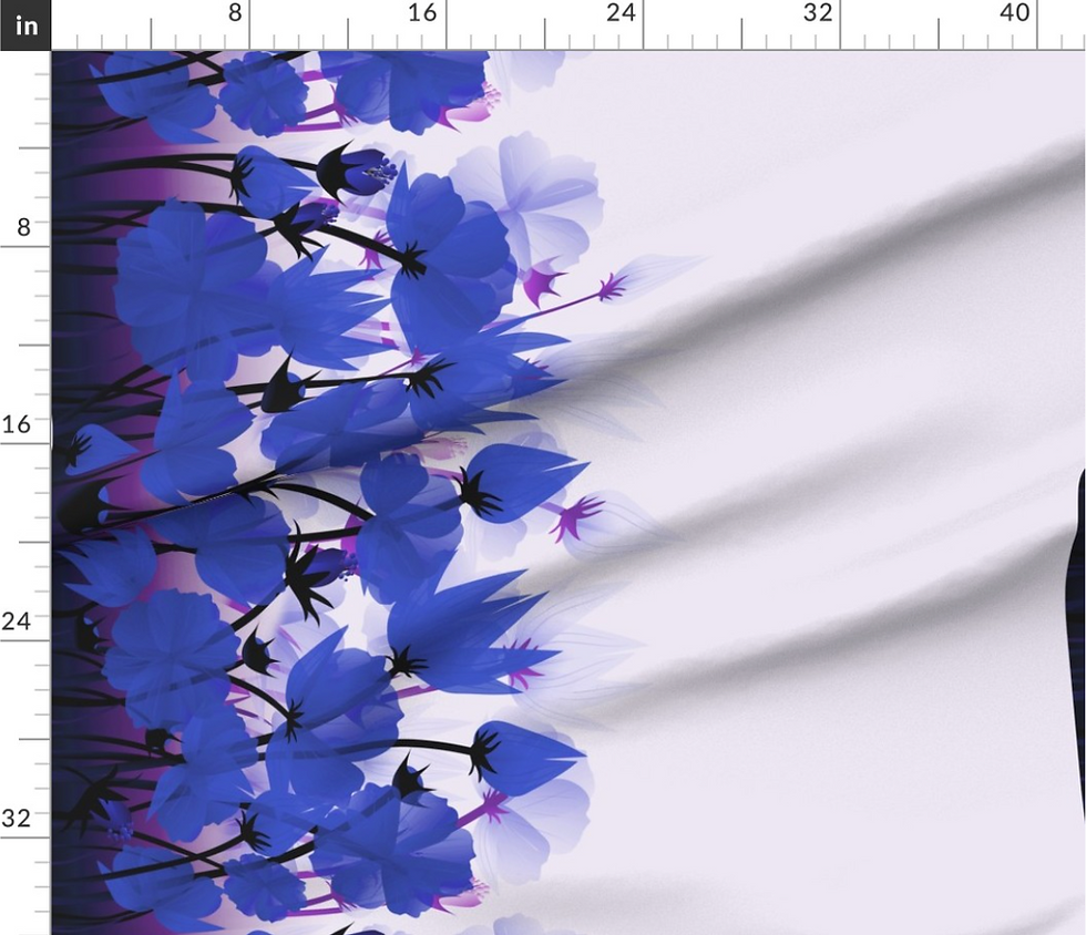 Thumbnail: Meadow Blossoms variation pattern designed by marta rusin for fashion fabrics store