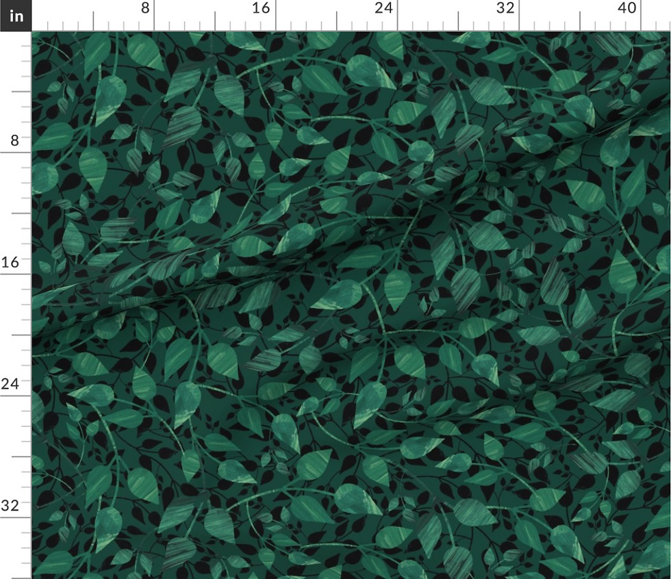 Midnight garden pattern designed by marta rusin for fashion fabrics store