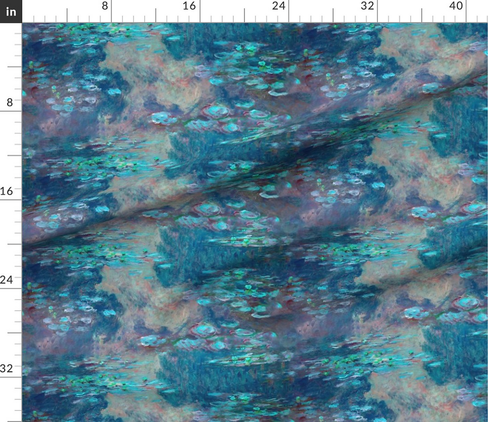 Thumbnail: Old classics reimagined, claude monet inspired, designed by marta rusin for fashion fabrics store