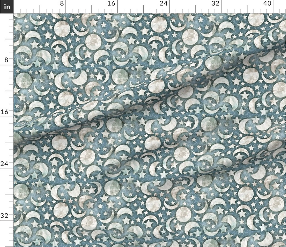 Thumbnail: Crystal Moon pattern design by marta rusin for fashion fabrics store