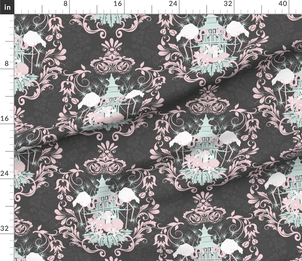 Thumbnail: Candy art nouveau pattern design by marta rusin for fashion fabrics store