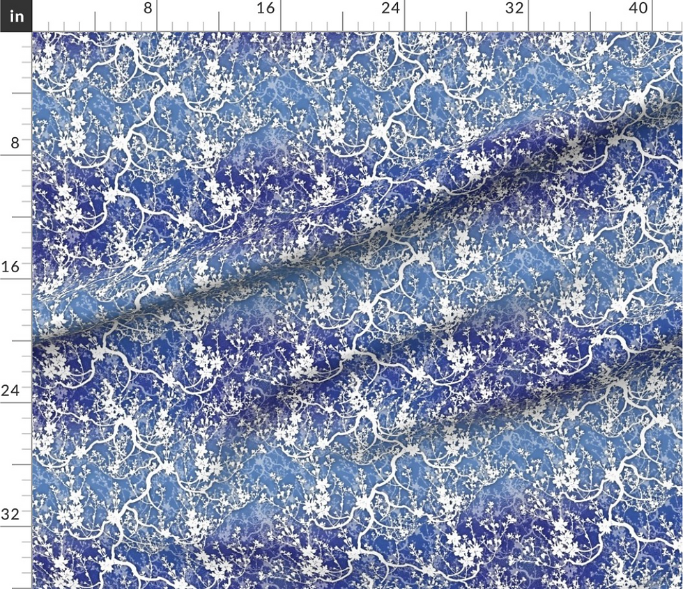Thumbnail: Golden peacock pattern design by marta rusin for fashion fabrics store
