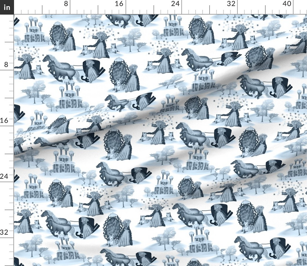 Thumbnail: Snow queen pattern designed by marta rusin for fashion fabrics store