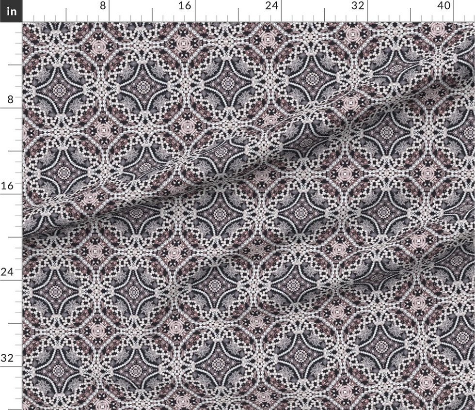 Thumbnail: Diamonds and pearls design by marta rusin for fashion fabrics store