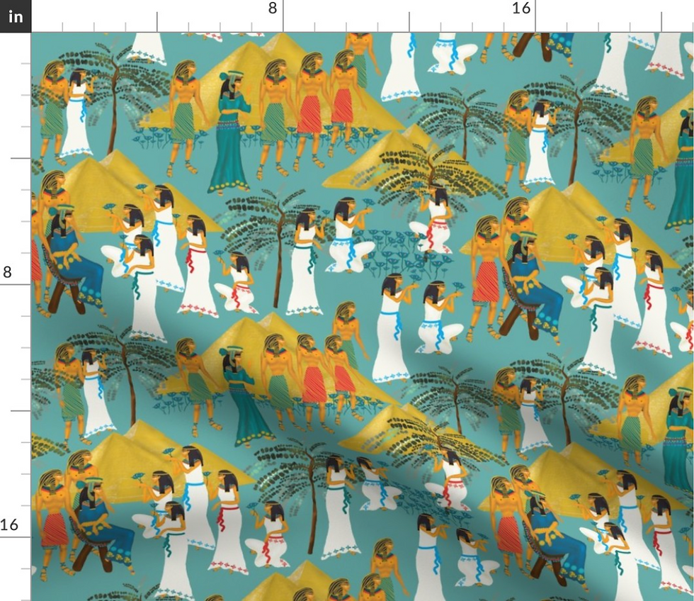 Thumbnail: Ancient Egypt oriental pattern design by marta rusin for fashion fabrics store