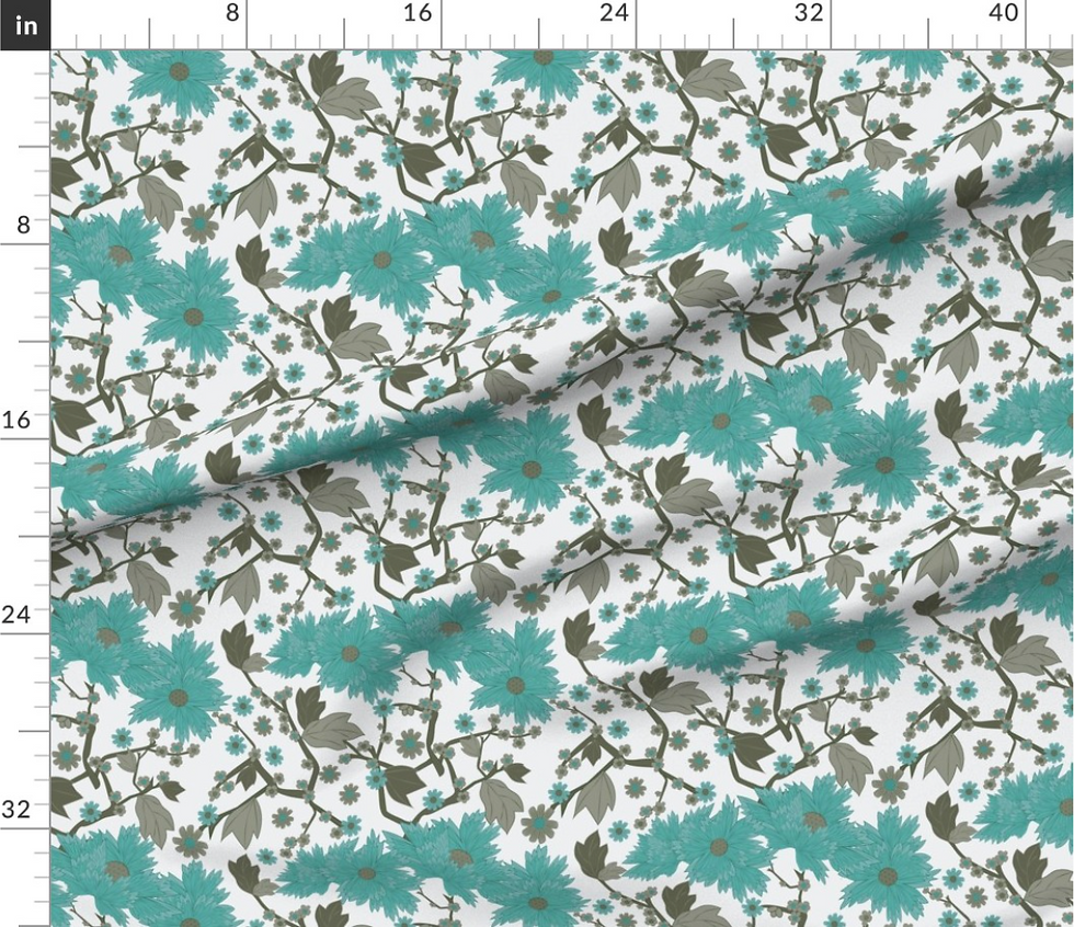 Japanese garden design by marta rusin for fashion fabrics store