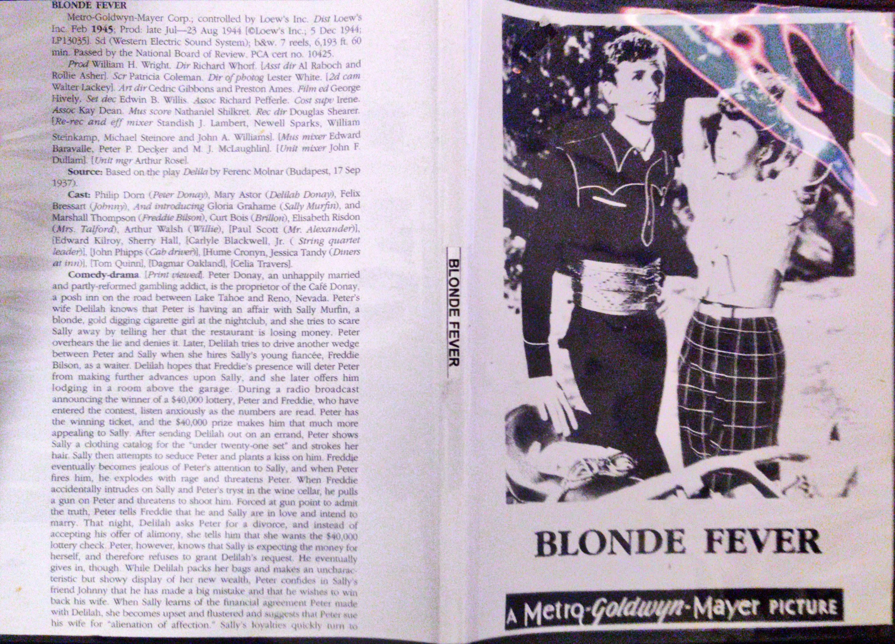 BLONDE FEVER (1945)