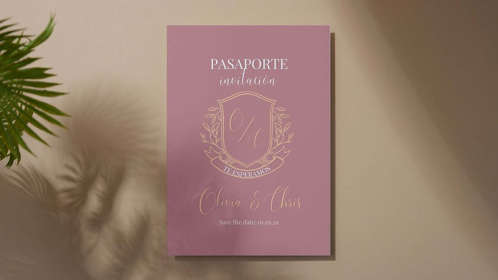 Miniatura: Plantilla en Canva editable invitación pasaporte imprimible