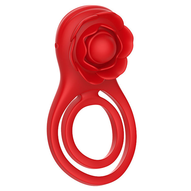 Rose Cock Ring Vibrator For Men With Control
