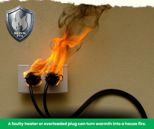 A faulty heater or overloaded plug can turn warmth into a house fire.