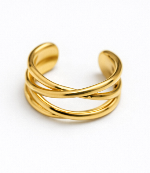 Thumbnail: Criss Cross Wire Cuff gold