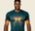 Man wearing a performance shirt with glowing circuit patterns showing biohacking when working with ALine your HEalth