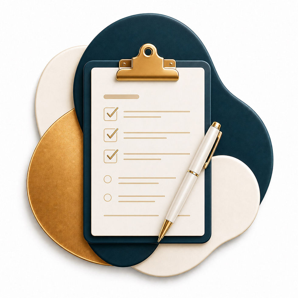 Clipboard with checked tasks and a white pen
