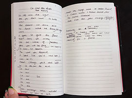 Processus d'écriture de la  chanson de la Cour des Rêves