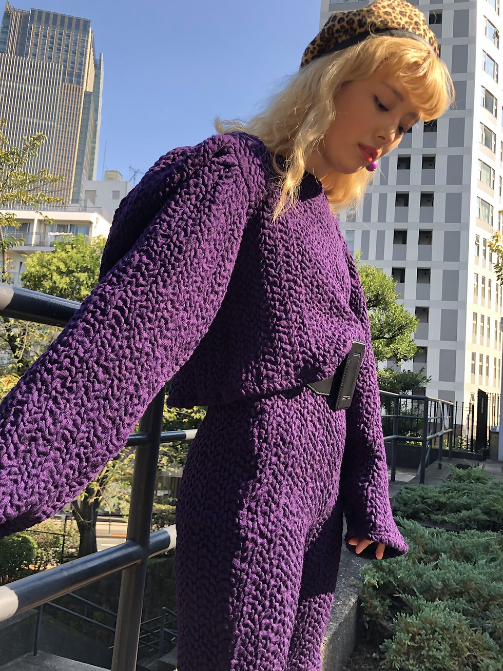 Thumbnail: Purple High Shoulder Crop Top