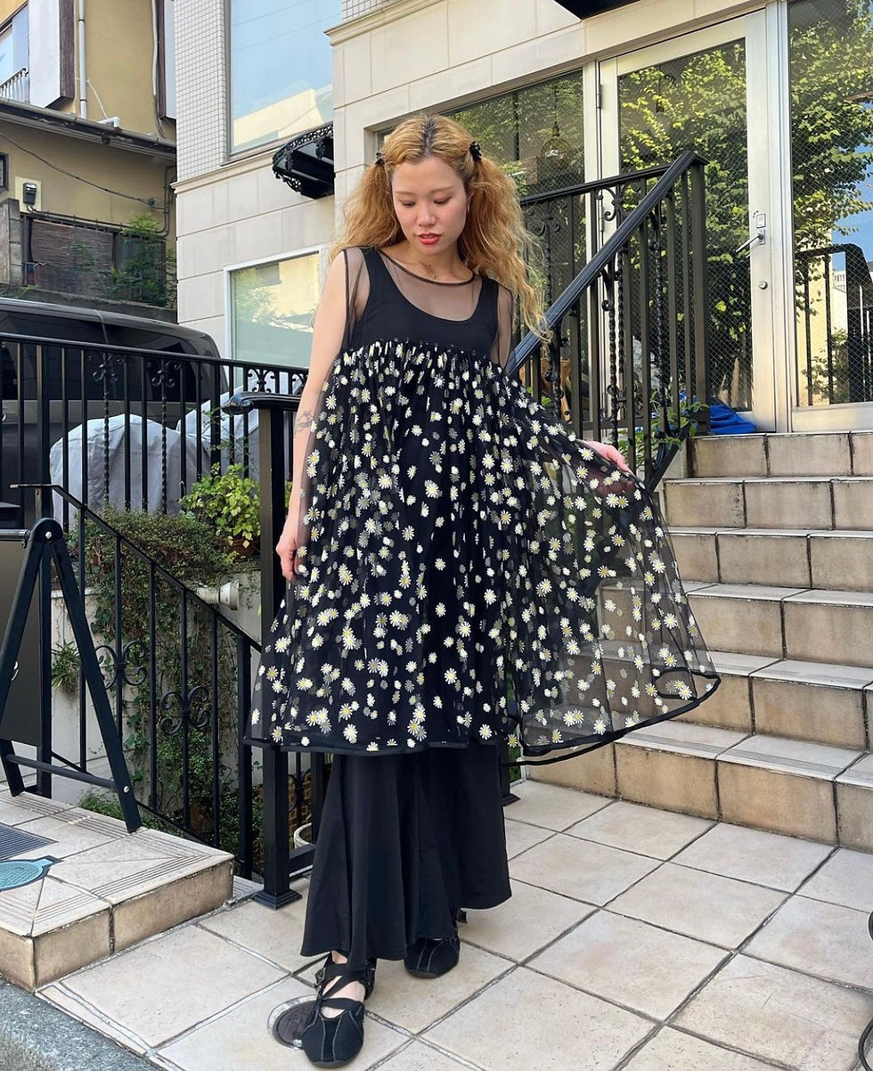 Thumbnail: Margaret Print Seeveless Tulle Dress
