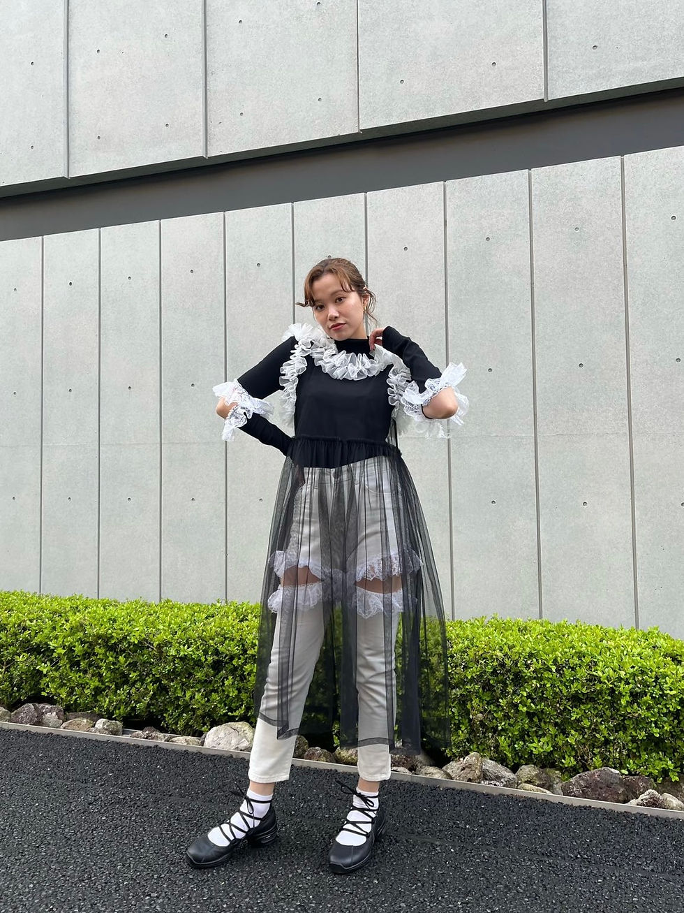 Thumbnail: White Lace Ruffled Cut Out Pants