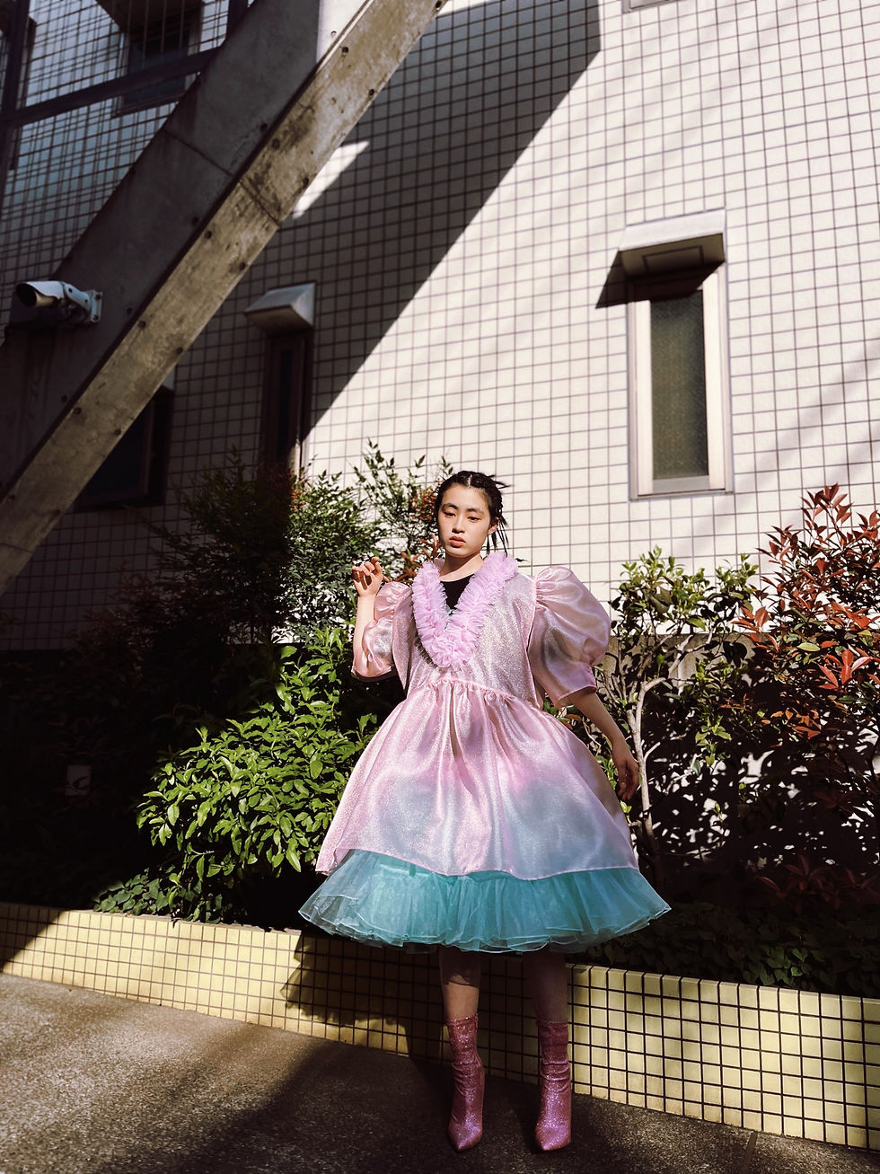 Thumbnail: Pink Organdy Puff Sleeve Dress