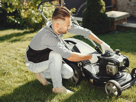 robotic mower on household