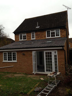 Extension with sky lights