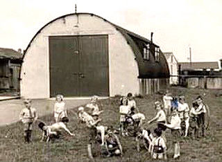 Children playing outside the Drill Hall