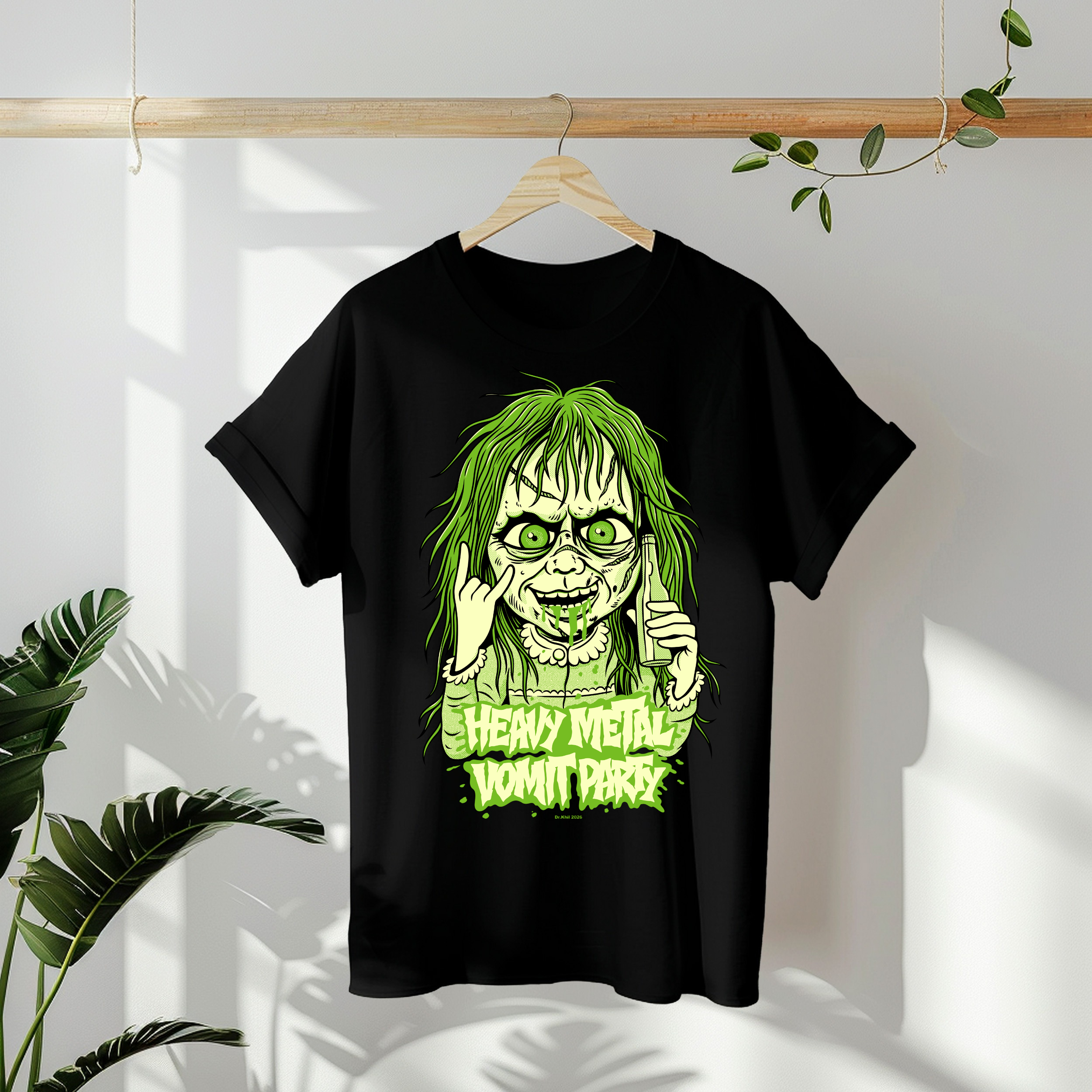 Heavy Metal Vomit Party Horror Graphic T-Shirt Gothic Punk Tee