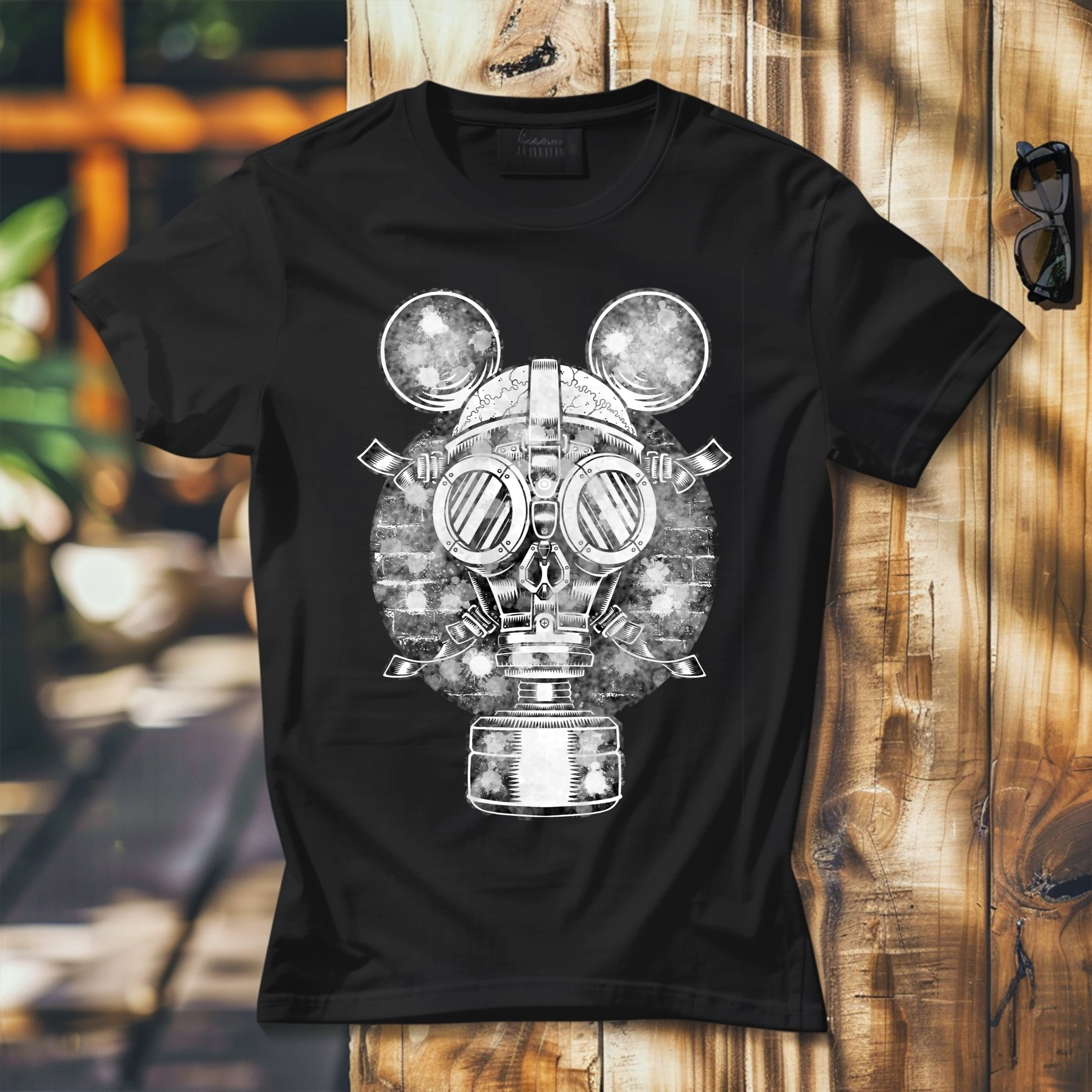 Steampunk Gas Mask Skull T-Shirt Gothic Industrial Punk Tee
