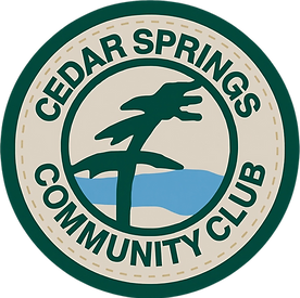 Vector illustration of Cedar Springs Community Club circular logo with transparent backgro