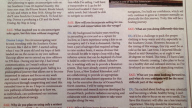 Sail Magazine Article: Donna Lange to Solo Sail Non-Stop: Twice Around