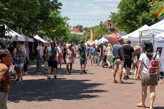 A crowd enjoying First Sunday Arts Festival in Annapolis, MD