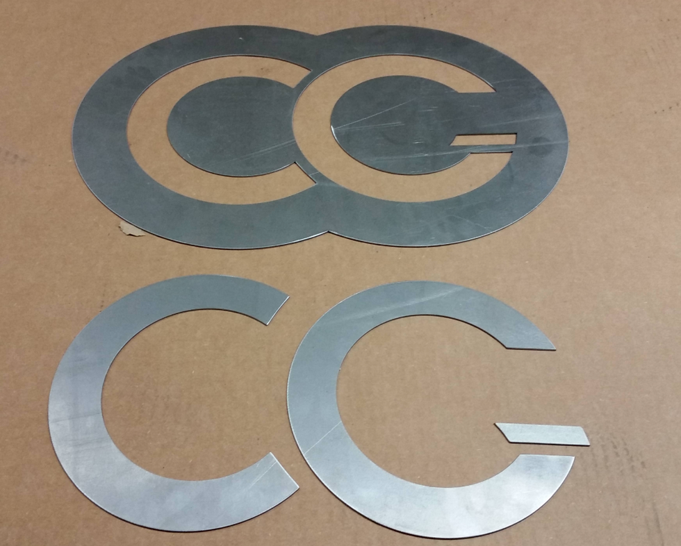 Thumbnail: Custom Made Metal Company Logo Sign - Steel Sheet Metal