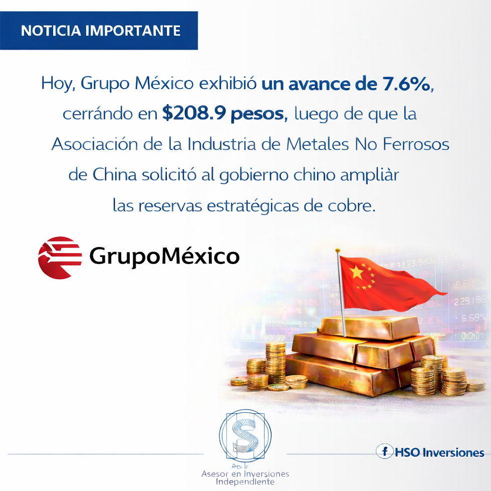 Hoy, Grupo México exhibió un avance