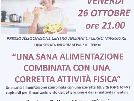 26/10/2018 - ALIMENTAZIONE E ATTIVITA' FISICA