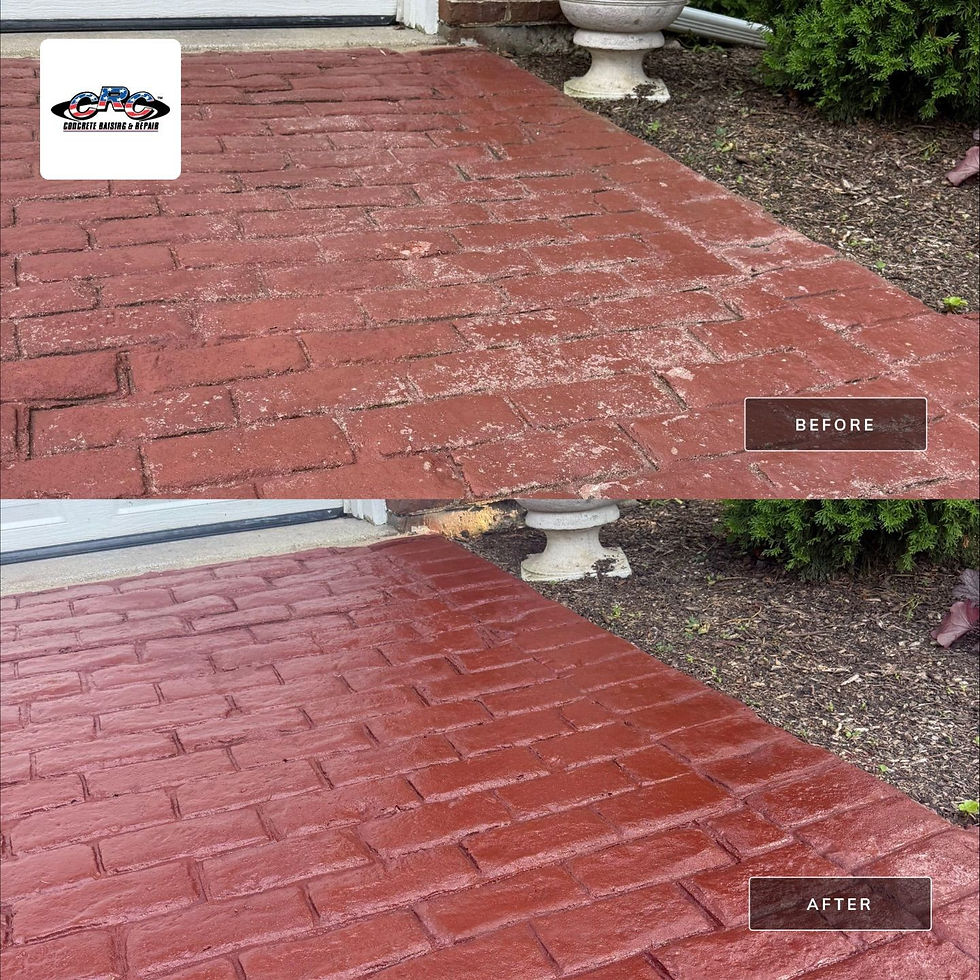 Red Brick Stamped Concrete Driveway