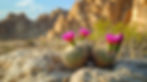Cactus en flor con pétalos rosados en el paisaje desértico de Cafayate
