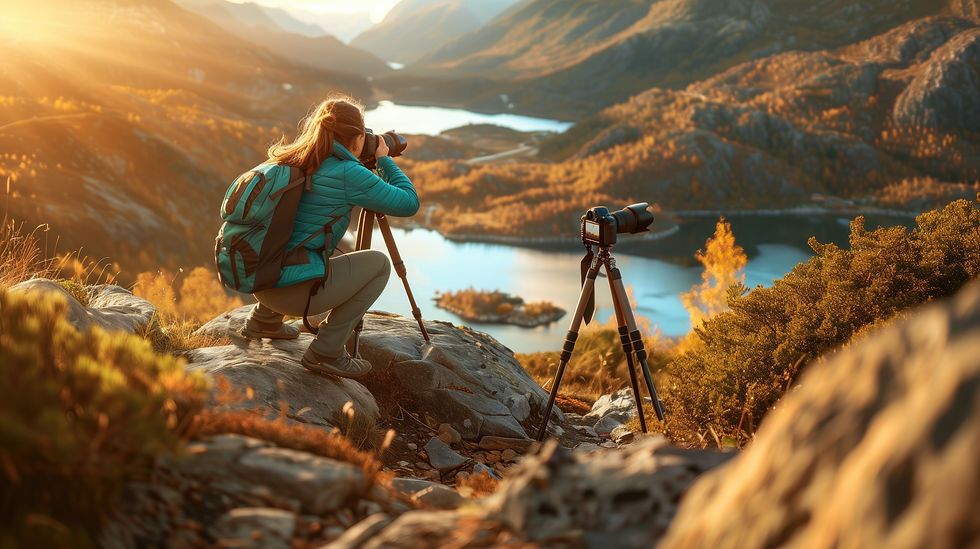 Photographe capturant les paysages de Cafayate avec un appareil photo professionnel lors d’une séance en plein air.
