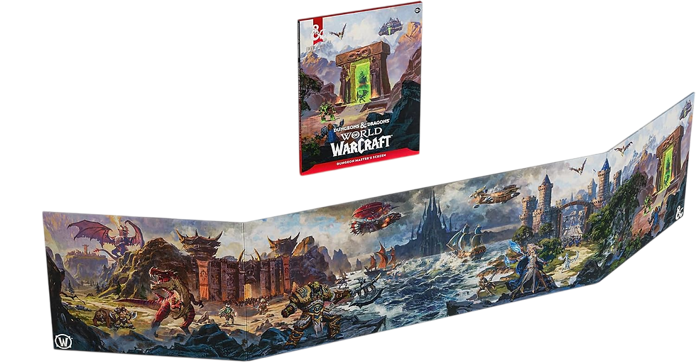 Écran du MJ D&D World of Warcraft illustrant les différentes régions et peuples d’Azeroth