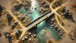 Le Pont des Ruines Englouties battlemap JdrCorner.fr