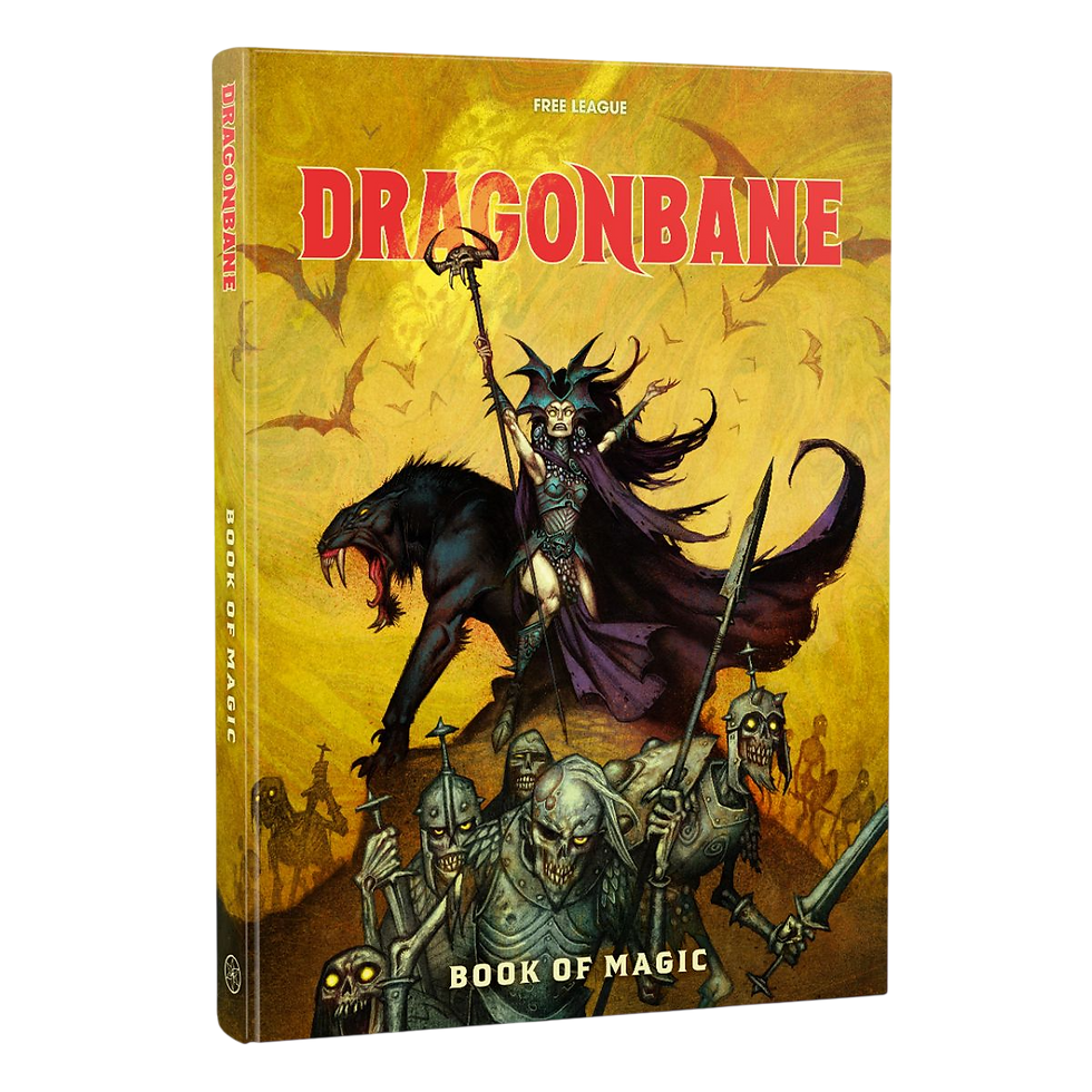 Couverture de Dragonbane Book of Magic, supplément consacré à la magie pour le jeu de rôle de Free League