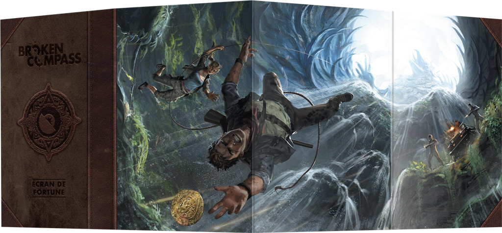 Ecran du MJ Broken Compass aventuriers explorant un temple ancien