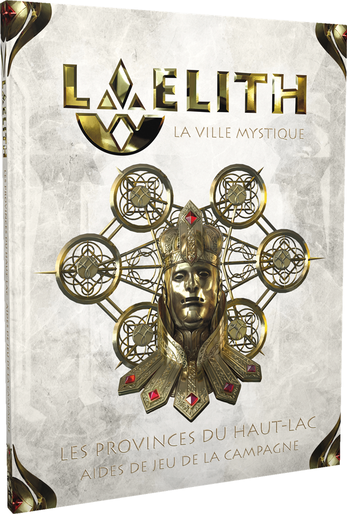Contenu du pack Aides de jeu pour Laelith – Provinces du Haut-Lac avec cartes et plans couleur
