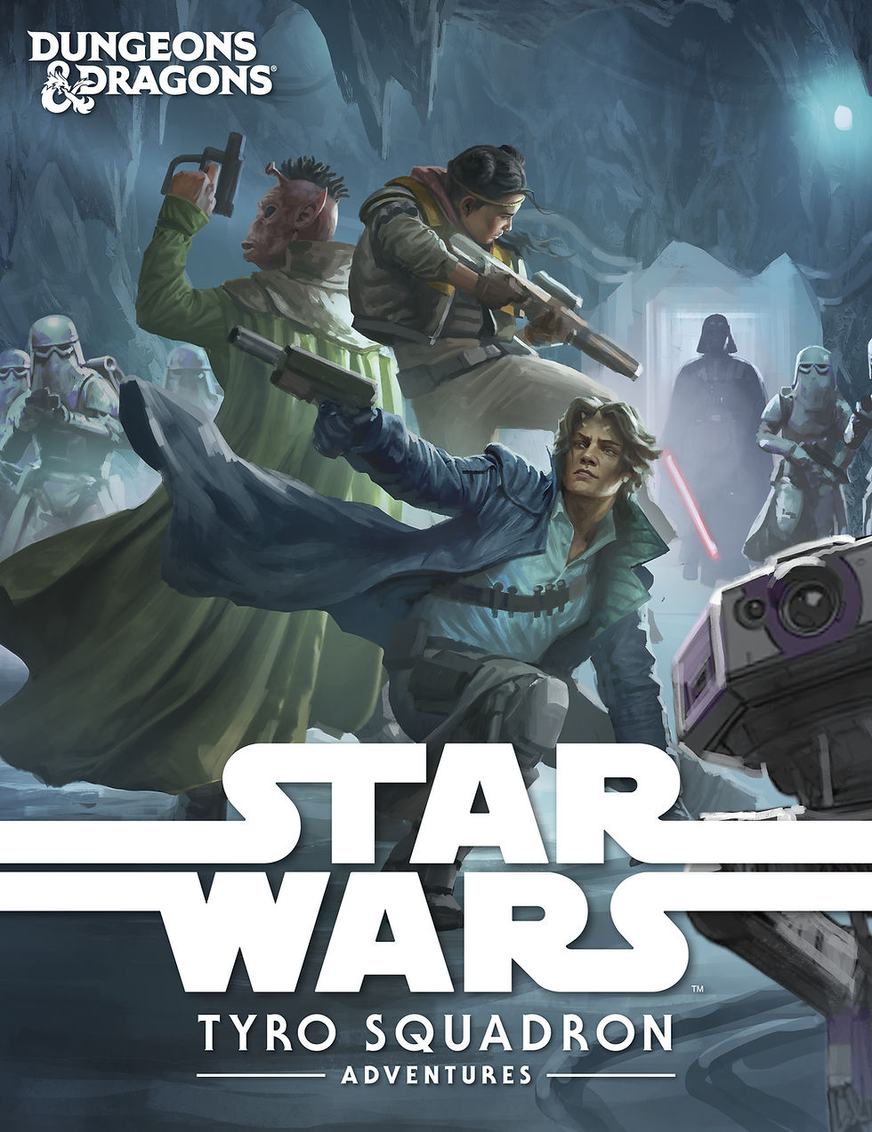 Couverture officielle de D&D Star Wars Tyro Squadron Adventures, livre d'aventures pour Dungeons & Dragons annoncé pour 2027.