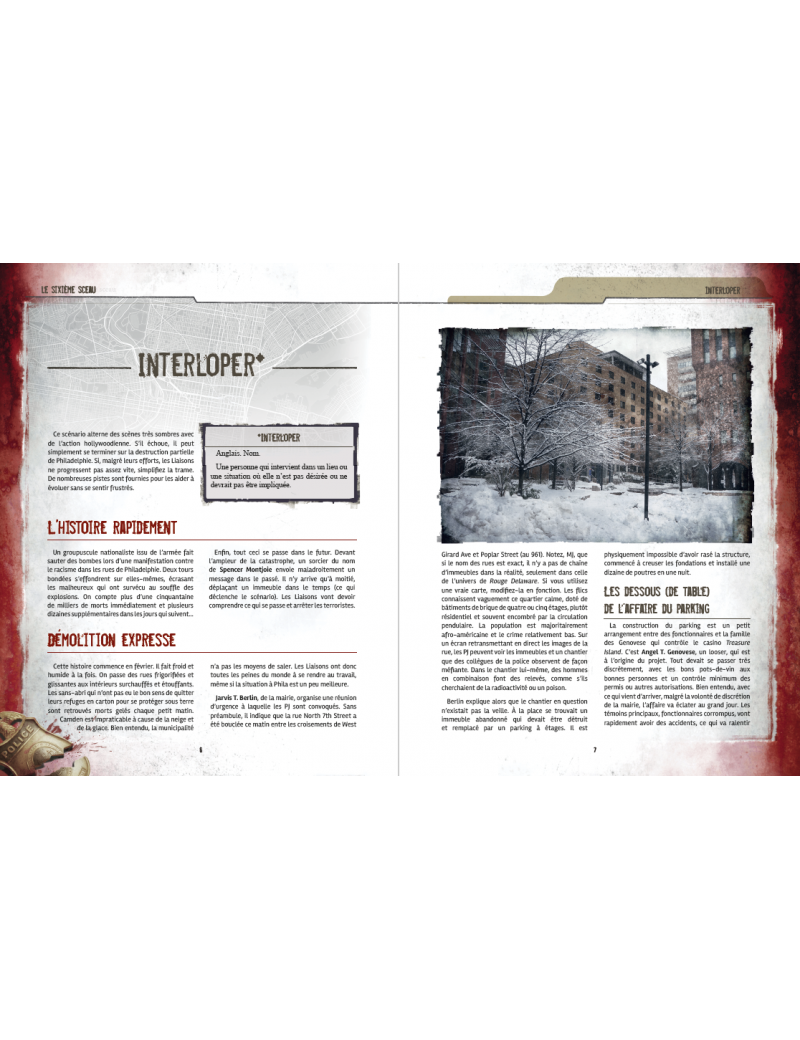 Miniature : Pages intérieures du Sixième Sceau – scénario Interloper pour Rouge Delaware.