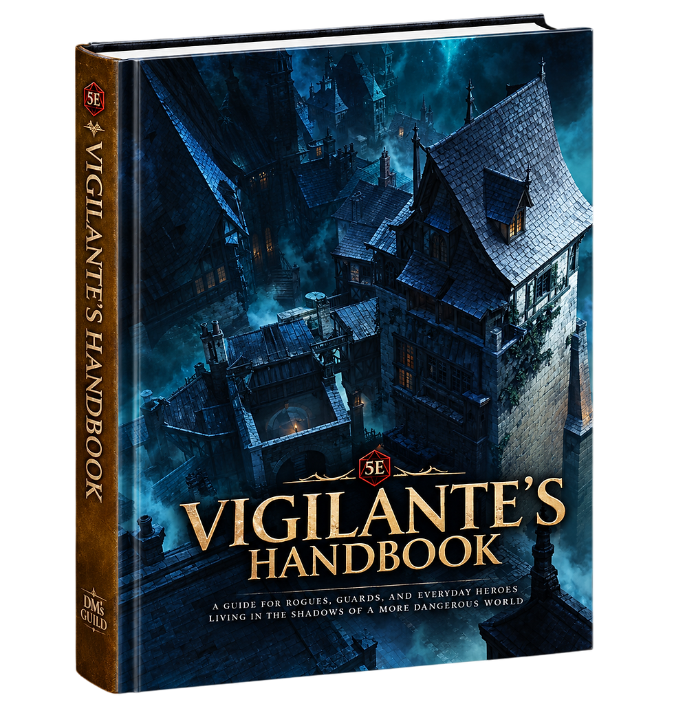Couverture du Vigilante’s Handbook de Malborn, supplément 5E consacré aux justiciers masqués