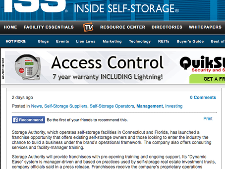 Inside Self Storage Press release – Storage Authority Launches