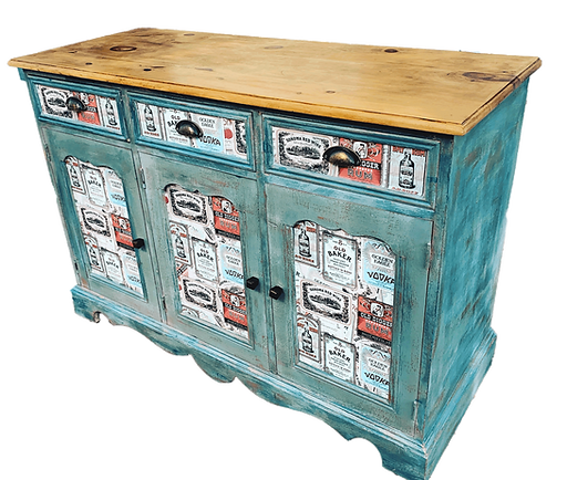 Retro Blue Pine Cabinet